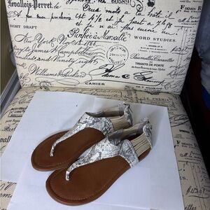 MIA Silver and Tan Women's Sandals